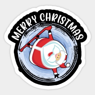 Santa Skateboarder Happy Christmas Merry Christmas Christmas Event Christmas Present Gift for Family for Dad for Mom for Friends for Kids Sticker